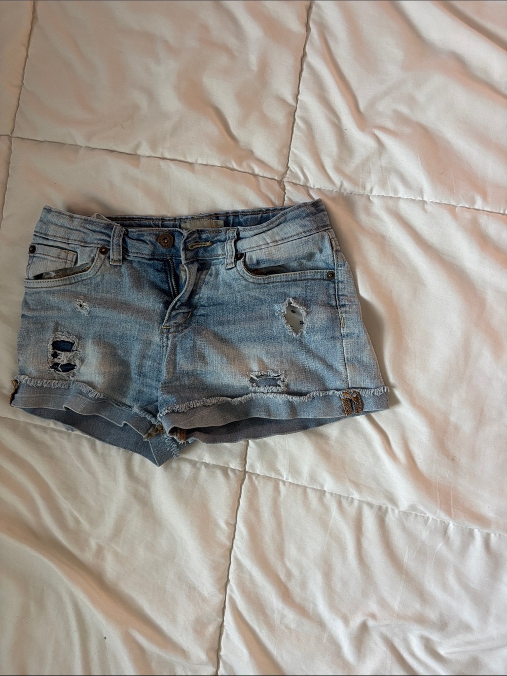 Lucky Brand Light Blue Distressed Denim Shorts